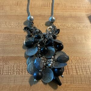 Black and Silver Tribal  Statement Necklace